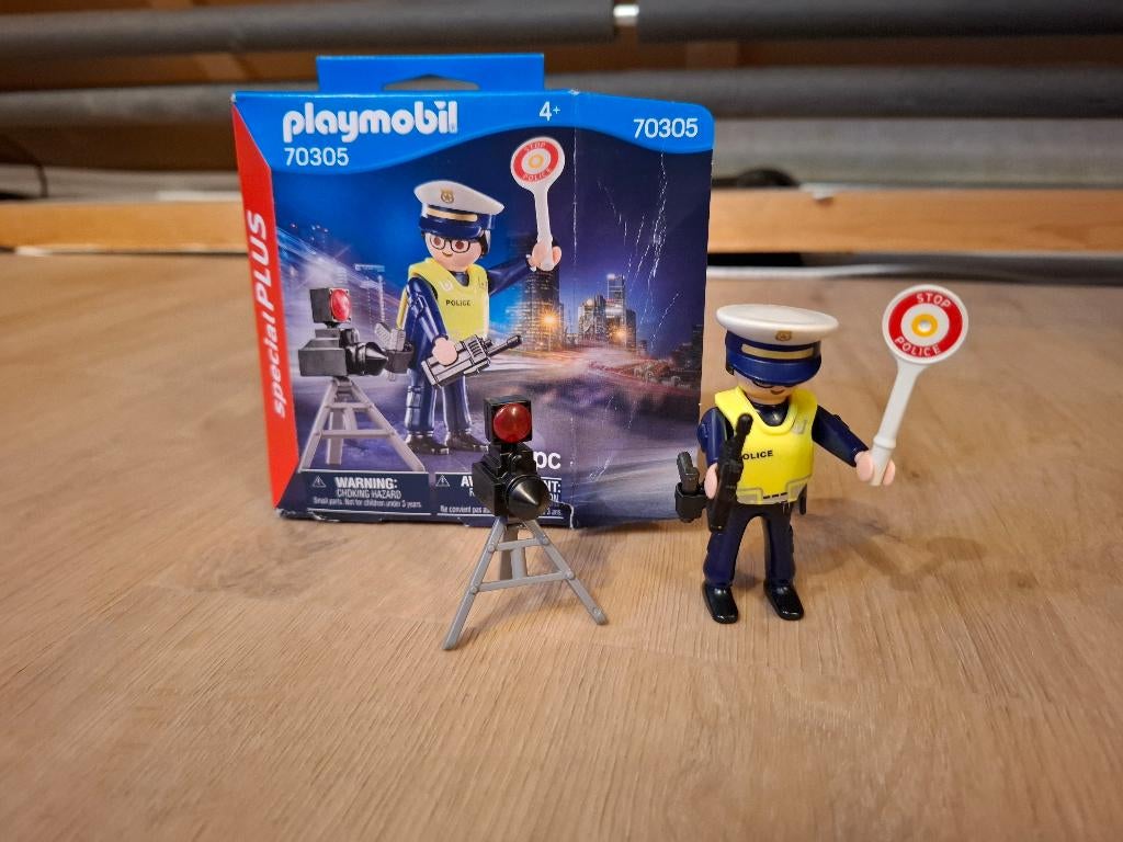 70305 Playmobil politieman met flitscontrole, Kinderen en Baby's, Speelgoed | Playmobil, Ophalen of Verzenden, Gebruikt, Complete set