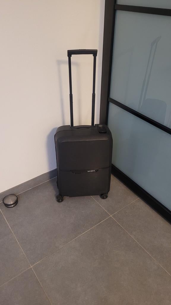 Samsonite Magnum Eco 55cm Handbagage Koffer - Zwart, Ophalen, 40 tot 60 cm, Wieltjes, 20 tot 30 cm