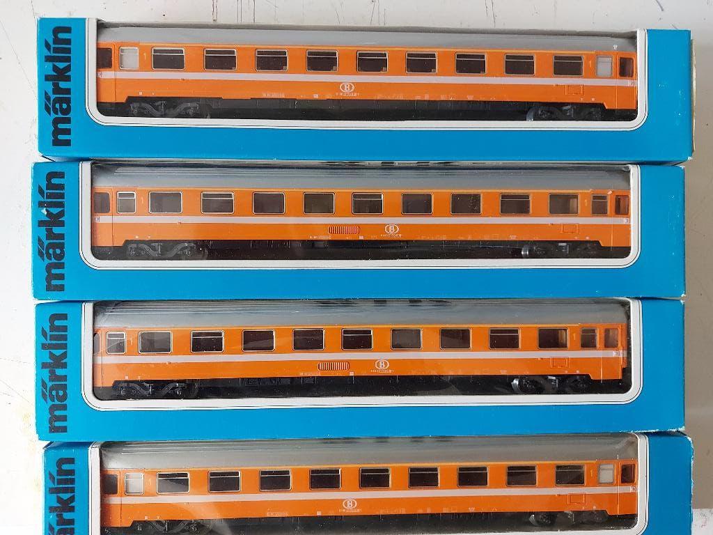4 Marklin Wagons België 4148, Hobby en Vrije tijd, Wisselstroom, Ophalen of Verzenden, Märklin, Nieuw