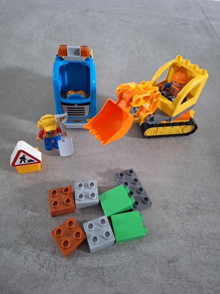 LEGO Duplo 10812 Graafmachine & Vrachtwagen (Compleet), Gebruikt, Overige thema's, Ophalen of Verzenden, Duplo