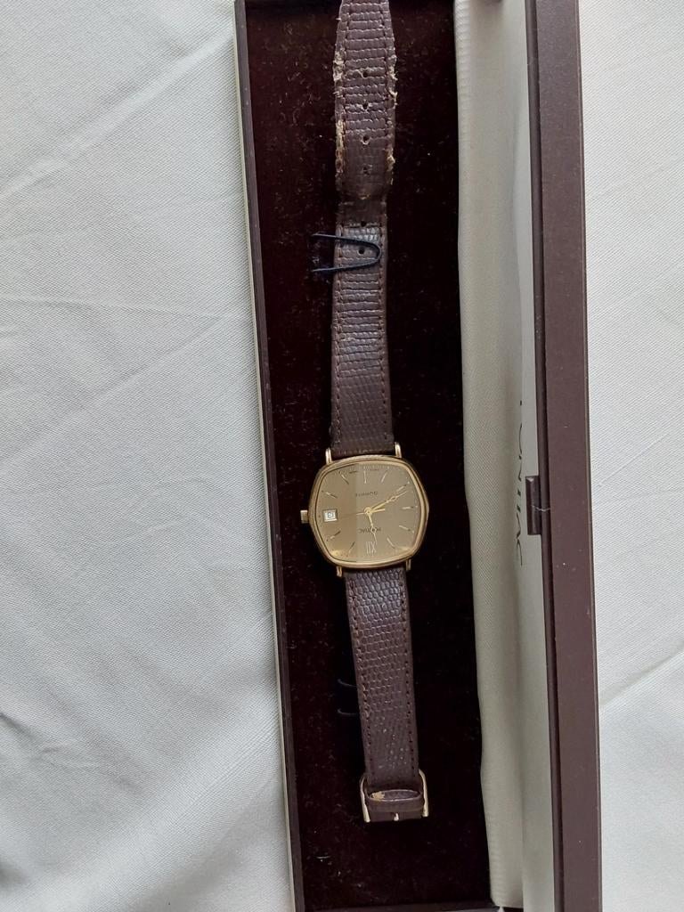 Vintage Pontiac Polshorloge - Goudkleurig met Leren Band, Sieraden, Tassen en Uiterlijk, Horloges | Heren, Ophalen of Verzenden