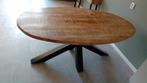 Ovale Eettafel hout met metalen poot, Huis en Inrichting, Tafels | Eettafels, 100 tot 150 cm, Zo goed als nieuw, 150 tot 200 cm