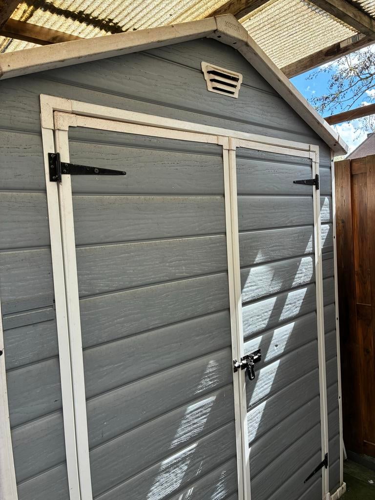 Tuinhuis Keter dubbele deuren, Tuin en Terras, Tuinhuizen, Kunststof, Gebruikt, Tuinhuis, Minder dan 200 cm