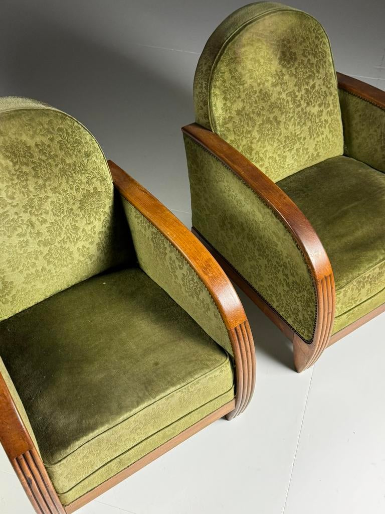 Set van 2 Art Deco clubfauteuils, Huis en Inrichting, Fauteuils, Ophalen, Zo goed als nieuw, 75 tot 100 cm, Minder dan 50 cm