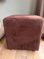 5x Bruine suède look hockers 40x40x40 cm, Huis en Inrichting, Banken | Voetenbanken en Poefen, Ophalen, Minder dan 50 cm, Gebruikt