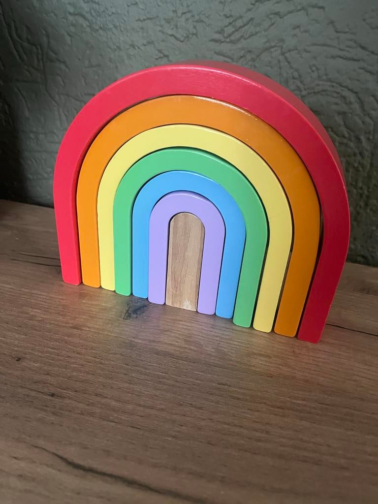 Houten Regenboog Puzzel - Educatief Speelgoed, Ophalen of Verzenden, Zo goed als nieuw, Puzzelen