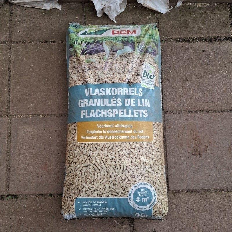 DCM Vlaskorrels 30L - Natuurlijke Bodembedekking (25 zakken), Tuin en Terras, Aarde en Mest, Ophalen