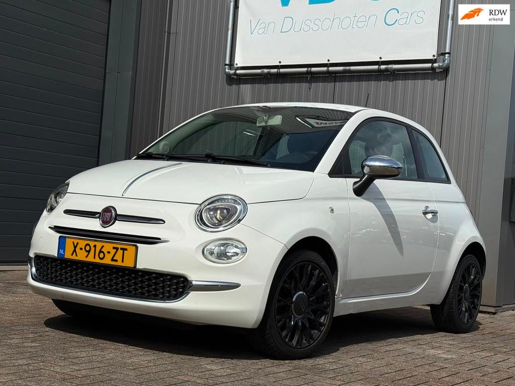 Fiat 500 1.2 Lounge | Leder | Navigatie | APK 17-04-2028, Voorwielaandrijving, Gebruikt, 4 stoelen, Wit