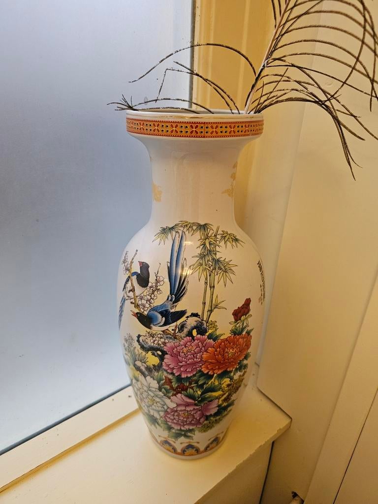 Chinese vaas, Huis en Inrichting, Woonaccessoires | Vazen, Overige kleuren, Aardewerk of Porselein, Ophalen of Verzenden, Zo goed als nieuw