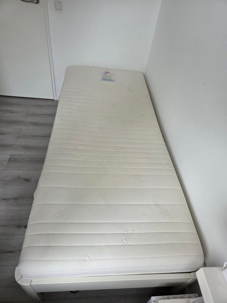 Auping bed met verstelbare spiraalbodem (188x88cm), Ophalen, 90 cm, Eenpersoons, Hout