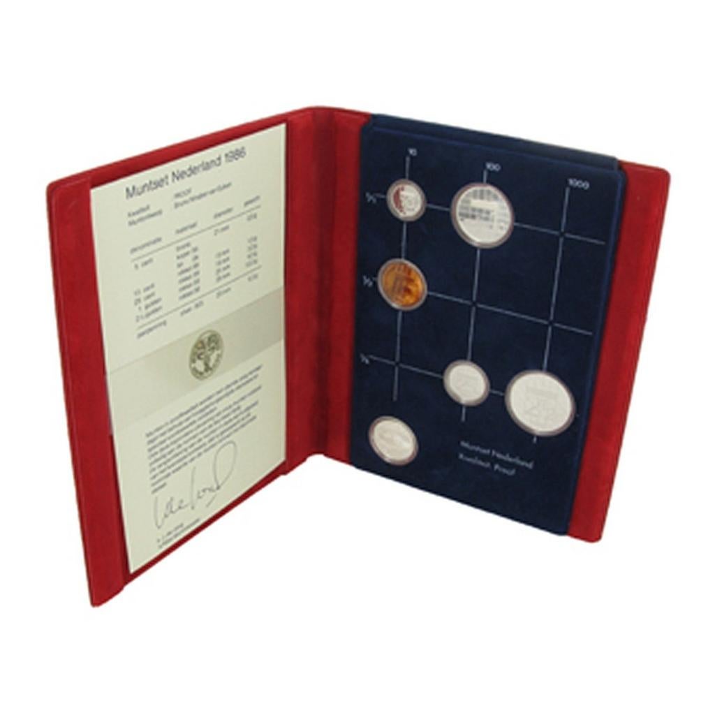Jaarset Nederland 1986 proof in luxe etui, Postzegels en Munten, Munten | Nederland, Ophalen of Verzenden, Koningin Beatrix, Euro's