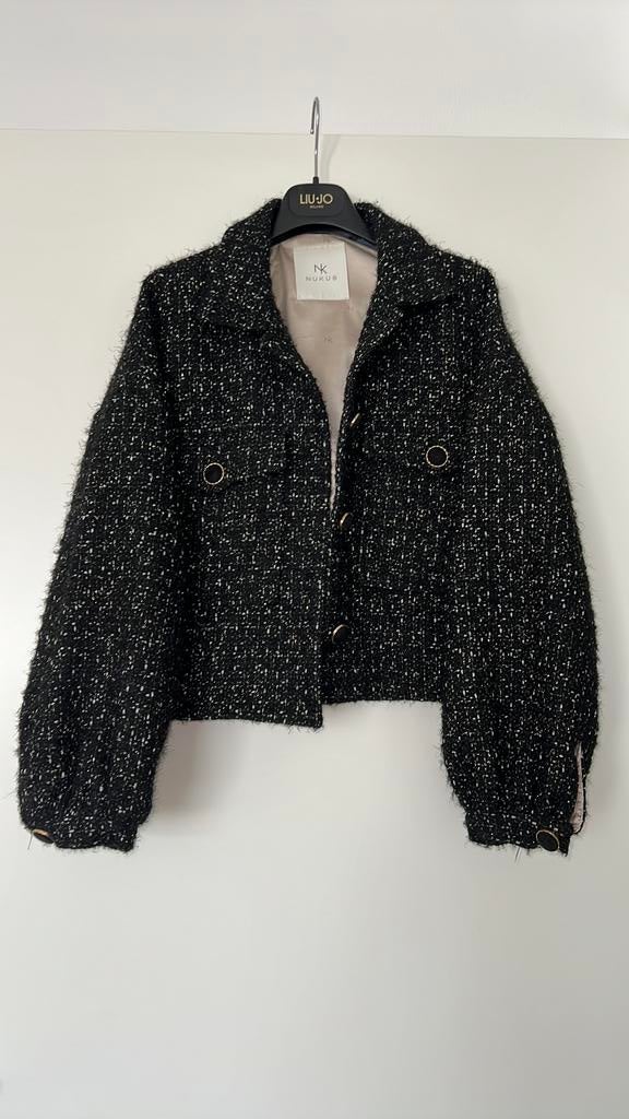 Boucle jasje en rok, Ophalen of Verzenden, Zo goed als nieuw, Zwart