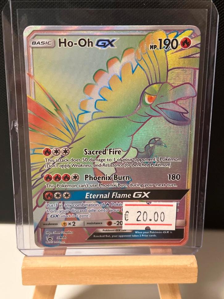 Ho-Oh GX Pokémon Kaart - Rainbow Rare SM80, Hobby en Vrije tijd, Verzamelkaartspellen | Pokémon, Zo goed als nieuw, Losse kaart