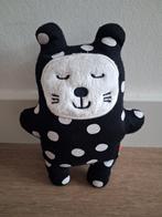 Knuffel kat poes Hema zwart wit witte stippen L308, Ophalen of Verzenden, Zo goed als nieuw, Poes