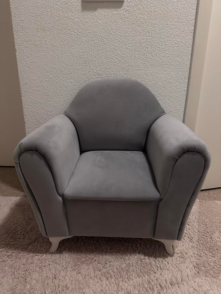Grijze kinderfauteuil - schoon en vlekvrij, Ophalen of Verzenden, Zo goed als nieuw, Eén, Stof