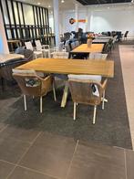 Luxe Teaktafel met Aluminium Stoelen Tuinset, Eettafel, 6 zitplaatsen, Teakhout, Nieuw