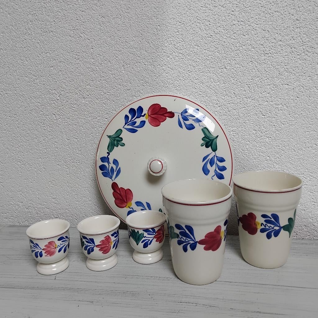 Boerenbont regout, 2 melkbekers., Ophalen of Verzenden