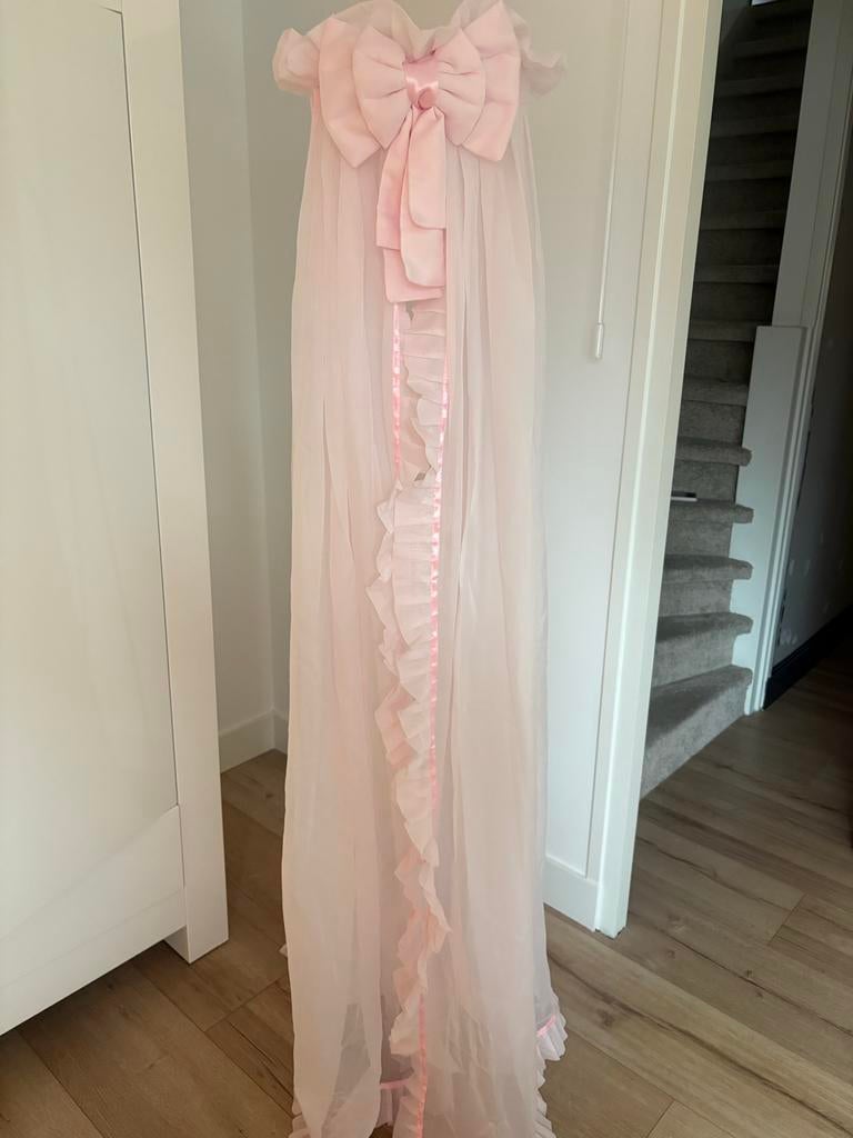 Hemeltje voor baby ledikant met standaard licht roze, Gebruikt, Meisje, Overige typen, Ophalen of Verzenden