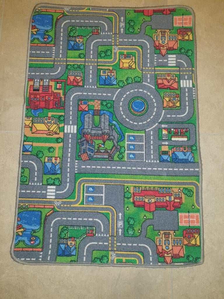 Speelkleed Verkeerskleed vloerkleed auto's 80 x 120, Ophalen of Verzenden, Zo goed als nieuw