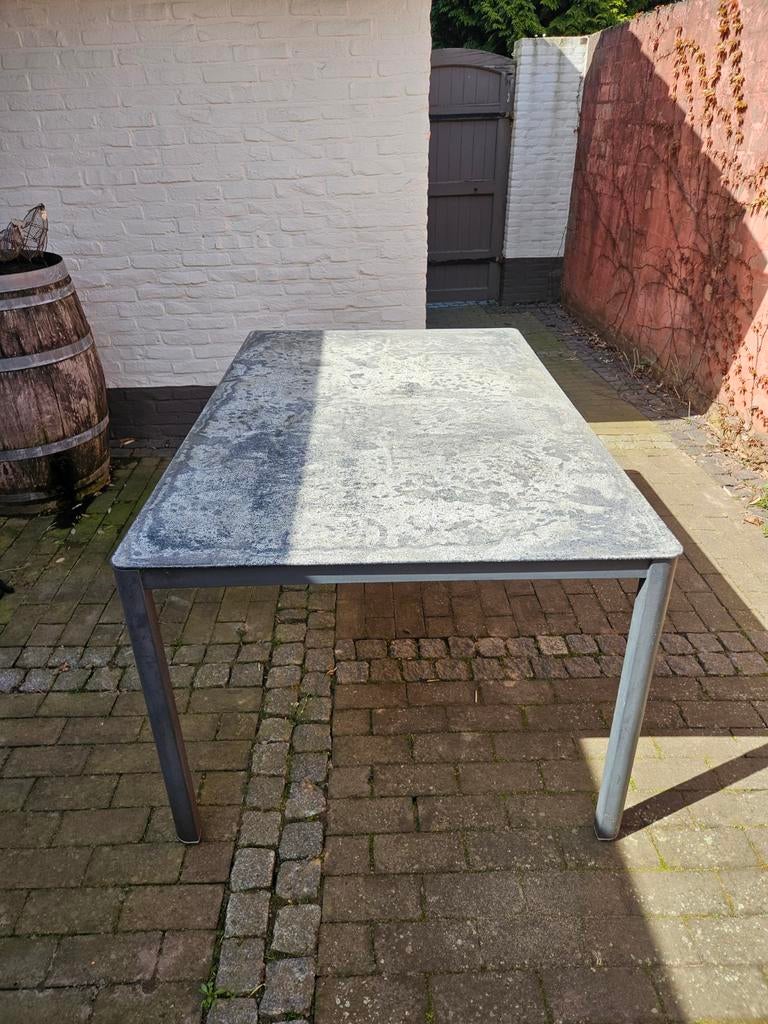 Tuintafel aluminium, Tuin en Terras, Ophalen, Gebruikt, Rechthoekig, Aluminium