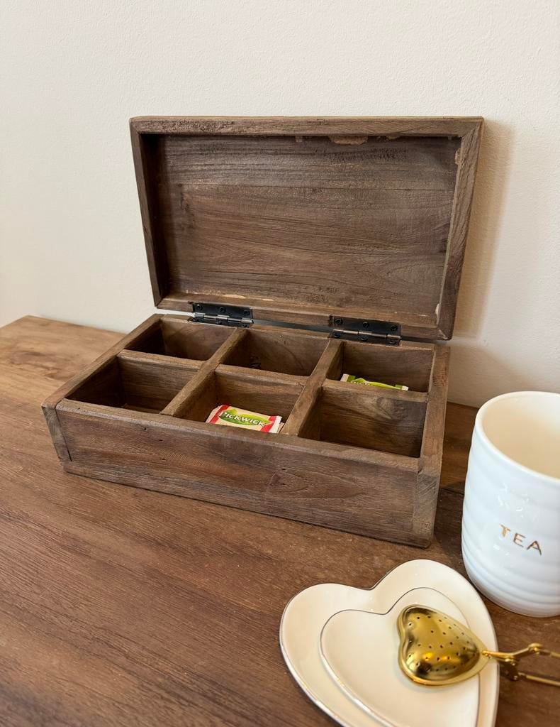 Houten theedoos, -, -, Nieuw, Ophalen of Verzenden