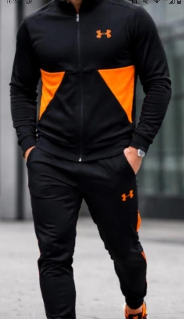 Under Armour trainingspak zwart/oranje - Maat M nieuw, Fitness, Zwart, Under Armour, Nieuw