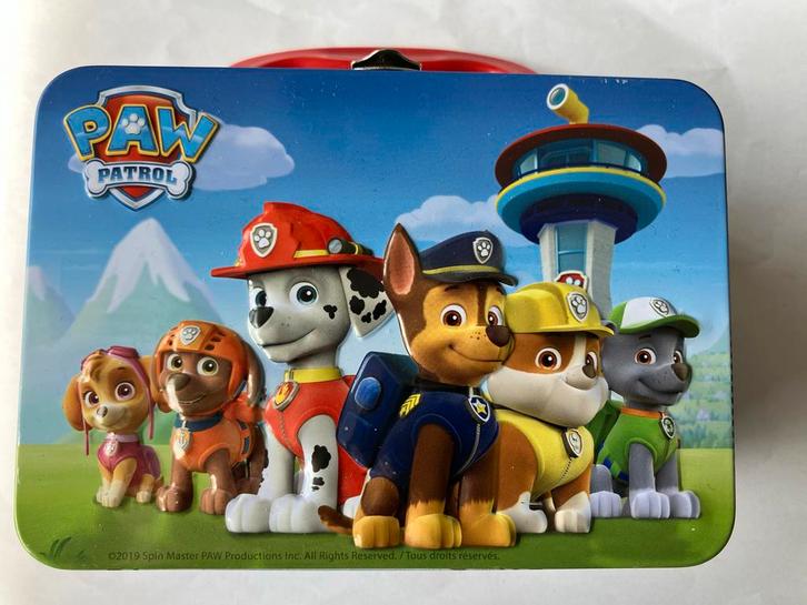 Paw Patrol memory spel in blikken doos, Kinderen en Baby's, Speelgoed | Overig, Zo goed als nieuw, Jongen of Meisje, Ophalen