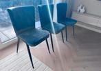 3 blauwe eetkamerstoelen van Pronto Wonen, Ophalen, Drie, Blauw, Zo goed als nieuw