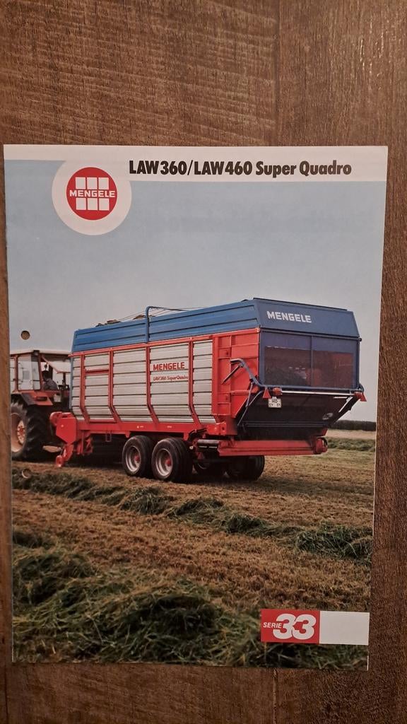 Folder MENGELE opraapwagens LAW 360 EN LAW 460 Super Quadro, Boeken, Ophalen of Verzenden, Zo goed als nieuw, Folder
