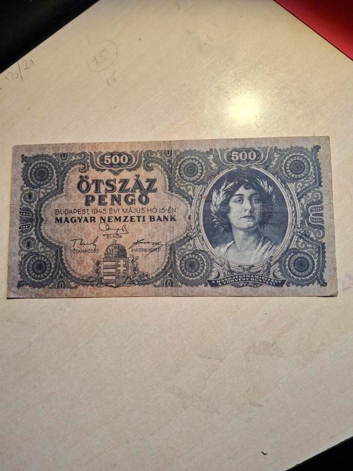 500 Pengo biljet uit Budapest, Hongarije 1945 - K 078, Postzegels en Munten, Bankbiljetten | Europa | Niet-Eurobiljetten, Ophalen of Verzenden