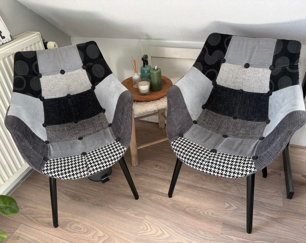 Zuiver eetkamerstoel Twelve patchwork (4x), Huis en Inrichting, Ophalen, Gebruikt, Vier, Stof