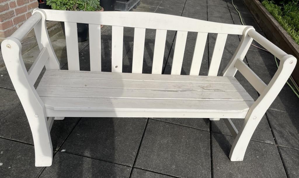 Te koop gebruikte houten tuinbank., Ophalen, Gebruikt, Hout