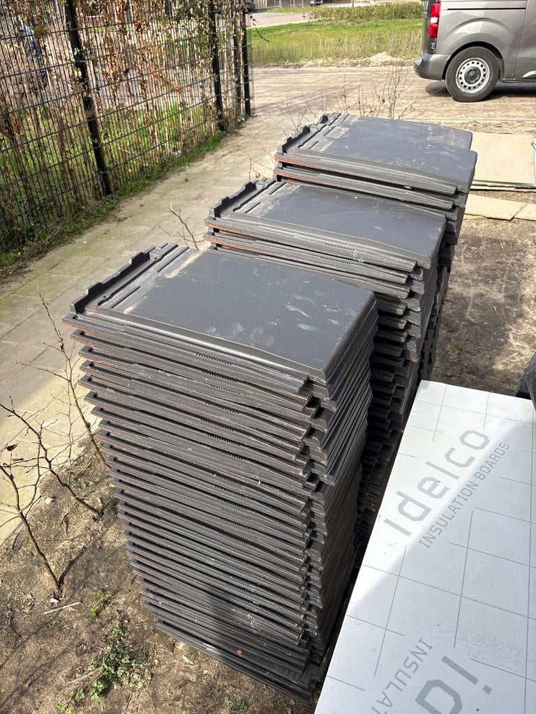 Koramic Actua 10 dakpannen, antraciet, ca. 15 m², Ophalen, Gebruikt, Steen of Klei, Zwart