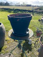 Mega grote bloempot plus schaal, Ophalen, 40 cm of meer, Rond, Zo goed als nieuw