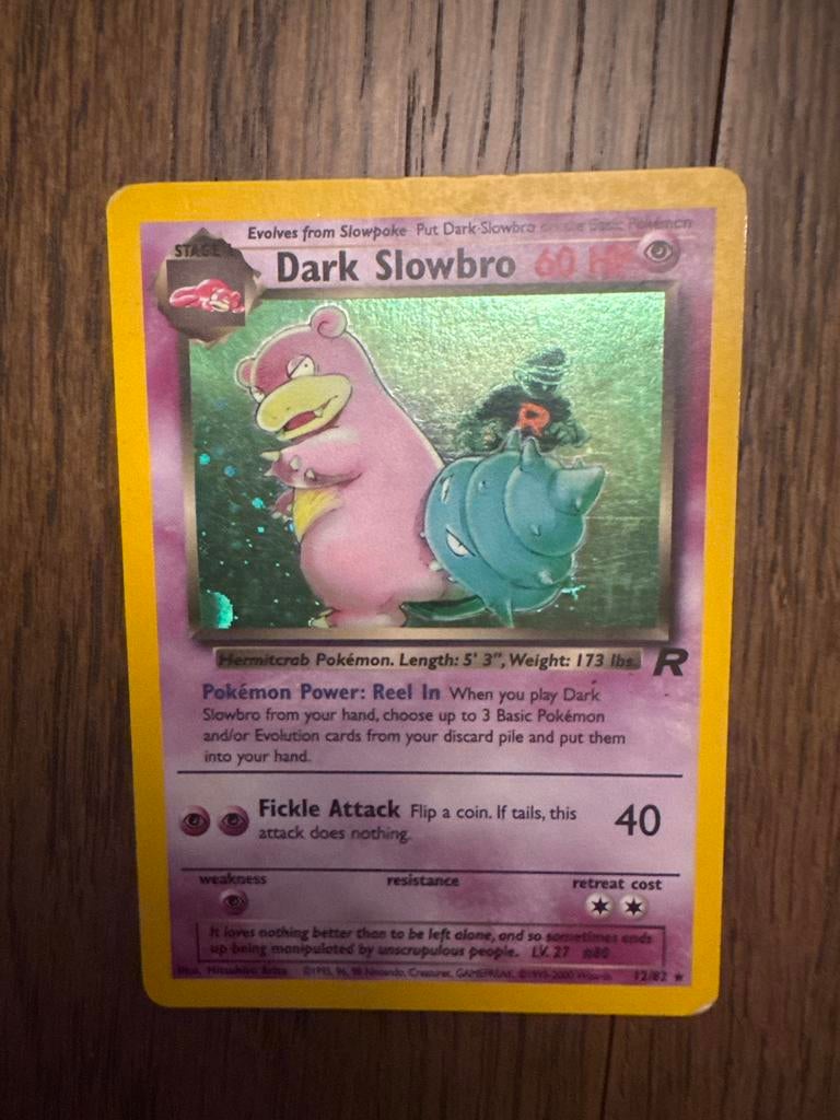Dark Slowbro Pokémon kaart, Ophalen of Verzenden, Gebruikt, Losse kaart, Foil