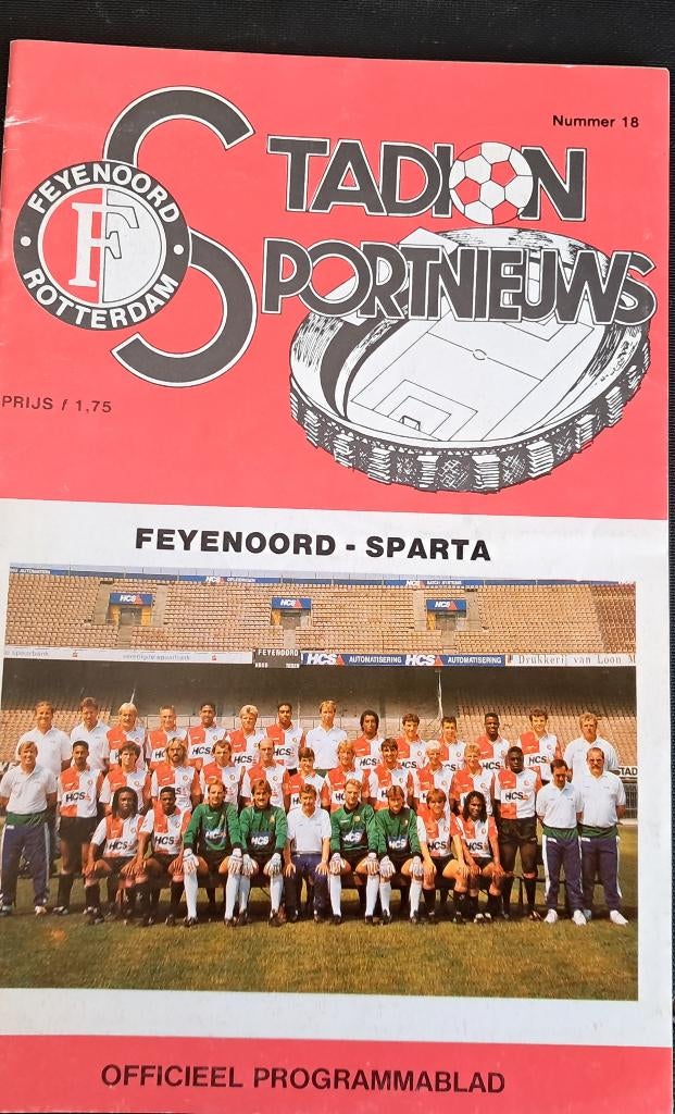 Feyenoord - Sparta 1990/1991, Ophalen of Verzenden, Zo goed als nieuw, Feyenoord, Boek of Tijdschrift