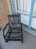 Zwarte rotan fauteuil - comfortabel en stijlvol, Modern, Bohemian, Zwart, Riet of Rotan, Ophalen of Verzenden