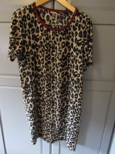 G261 Madness mt XL jurk zwart beige animal print, Kleding | Dames, Jurken, Zwart, Maat 46/48 (XL) of groter, Zo goed als nieuw