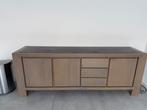 Eikenhouten dressoir met natuurstenen blad, Ophalen, Gebruikt, 150 tot 200 cm, Eikenhout