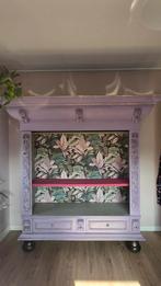 Gerestylde Antieke Hoge Kast - Licht Paars met Goud, Antiek en Kunst, Antiek | Meubels | Kasten, Ophalen