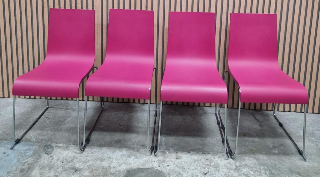 19 x Vergaderstoelen kantine stoelen hout buisframe horeca, Huis en Inrichting, Stoelen, Zo goed als nieuw, Vijf, Zes of meer stoelen