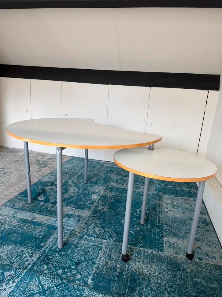 Speels (kinder)bureau / (tiener)bureau met draaiend deel, Huis en Inrichting, Tafels | Bijzettafels, Gebruikt, Rond, 60 cm of meer