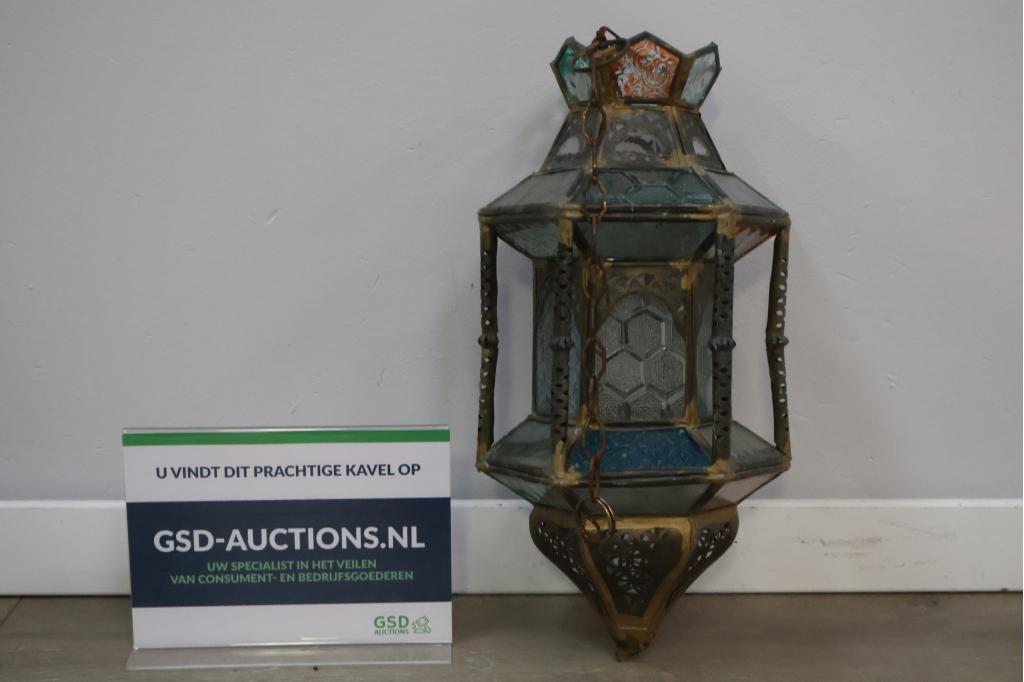 Oosterse Glas-in-Lood Hanglamp, Ophalen of Verzenden, Niet ingevuld, Niet ingevuld, Niet ingevuld