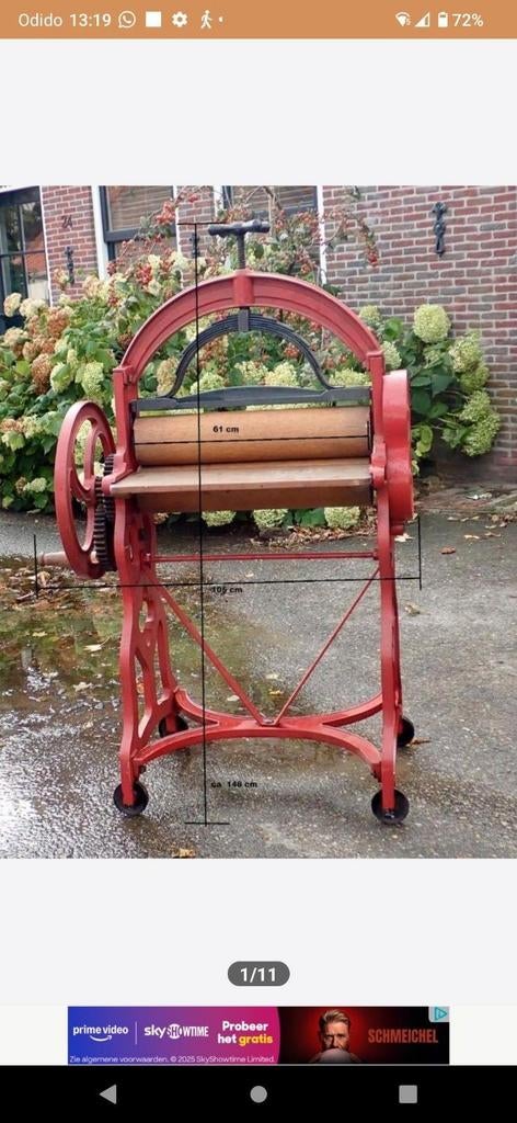 Antieke Hollandia Mangel - Decoratief & Functioneel, Ophalen of Verzenden