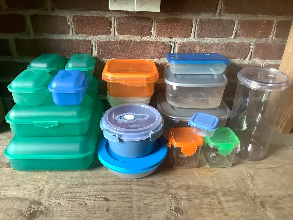 Partij plastic opbergdozen opbergbakjes, Ophalen of Verzenden, Gebruikt