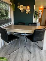 Tafel met 4 stoelen, Huis en Inrichting, Tafels | Eettafels, Ophalen, Gebruikt, 100 tot 150 cm, 50 tot 100 cm
