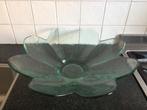 Fruitschaal glas bloem dik glas 36 cm doorsnee en gaaf!, Schaal, Rond, Ophalen of Verzenden, Glas