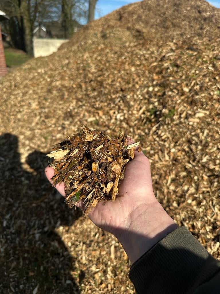 Houtsnippers, 45.- per kuub, Tuin en Terras, Haardhout, Takken, Overige houtsoorten, 6 m³ of meer, Verzenden