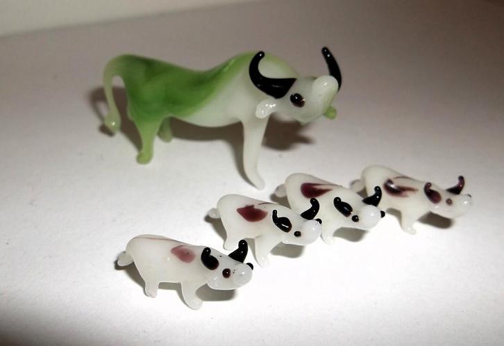 Vintage Glas Os Beelden, Jaren 80, Verzamelen, Beelden en Beeldjes, Nieuw, Dier, Ophalen of Verzenden