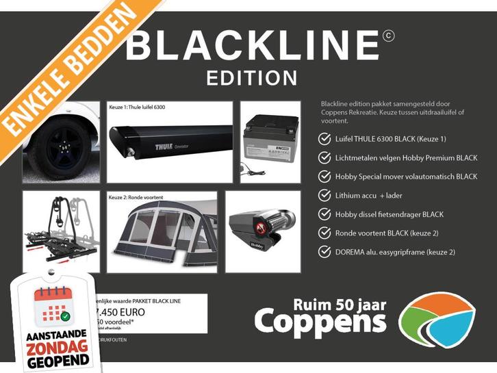 Hobby 460 LU De Luxe 2026 BLACKLINE ACTIE!!!, Caravans en Kamperen, Caravans, Bedrijf, tot en met 4, 1000 - 1250 kg, Standaardzit